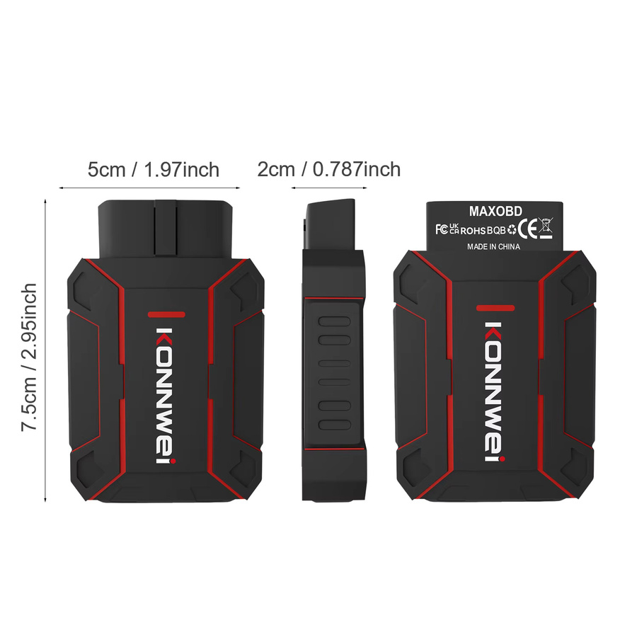 KONNWEI MAXOBD Auto OBD-Scanner Diagnosegerät mit Bluetooth für ABS, SAS, SRS, TPMS und DPF in Schwarz - Bild 2