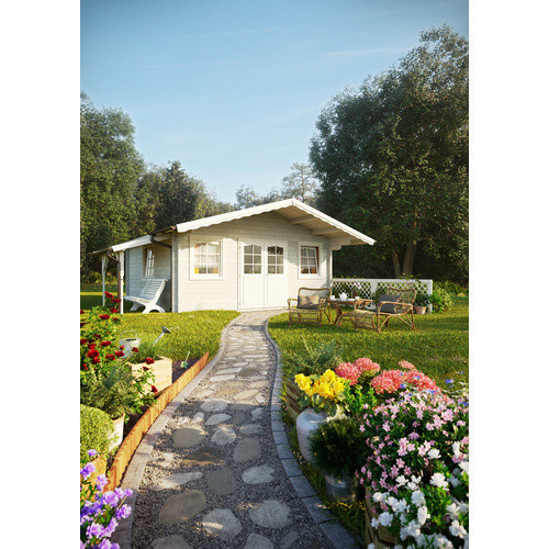 PALMAKO Blockbohlenhaus Helena aus Holz in Braun, B/H/T: 608 x 290 x 672 cm - Bild 1