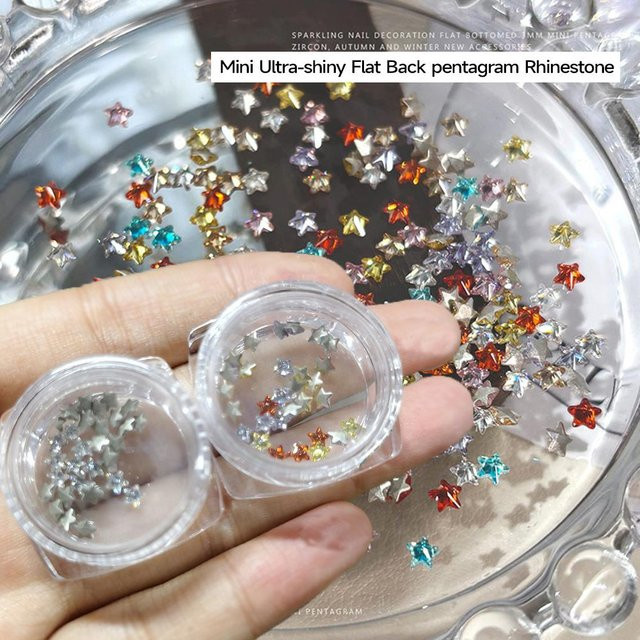MAFANAILS Nagelkunst-Charms, 3D Mini Stern Zirkon, 3mm, Bunt, 30 Stück - Bild 1