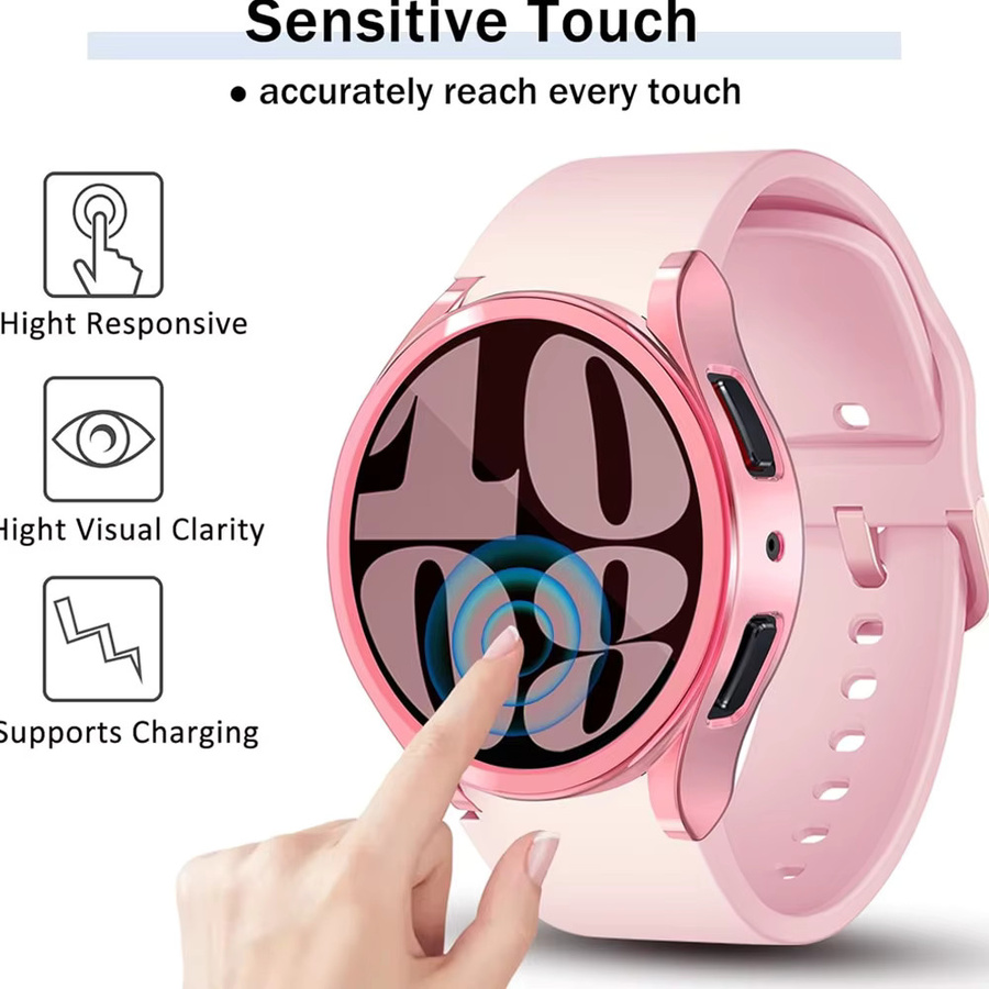 Mptionx Rundum-Schutzhülle für Samsung Galaxy Watch, Silikon, Roségold, Unisex - Bild 3