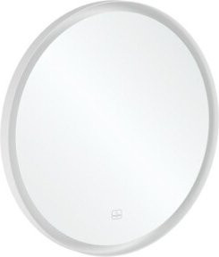 V&B Badspiegel Subway 3.0 mit LED und Alu-Rahmen, rund, weiß matt, B/T/H: 71,2 x 71,2 x 4,5 cm - Bild 1
