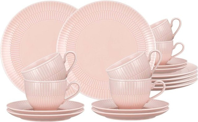 Seltmann Weiden Kaffeeservice Amina 18-teilig aus Porzellan in Rosé - Bild 1