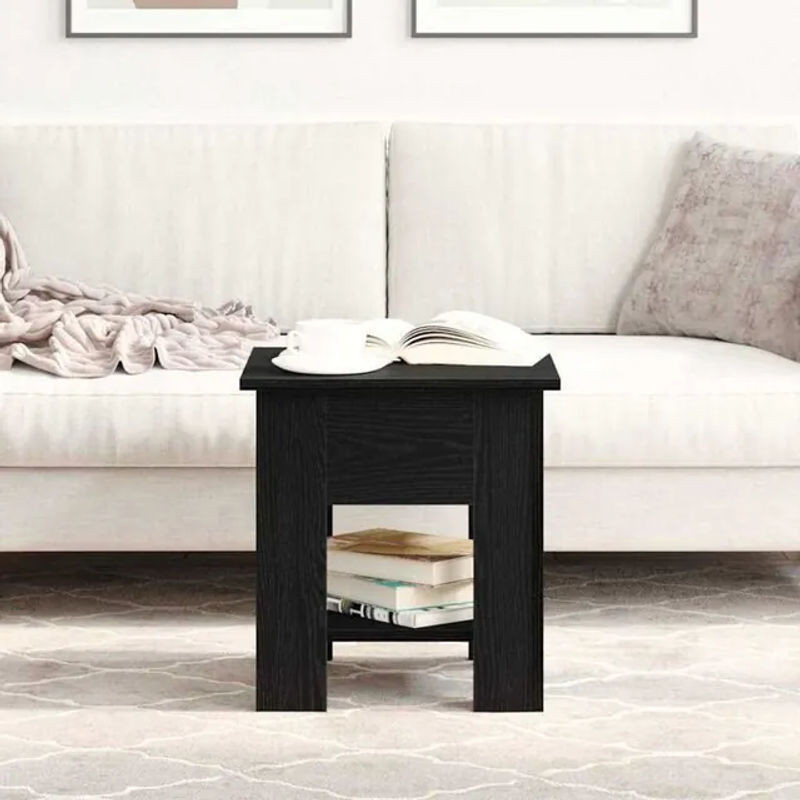 Modern minimalistischer Couchtisch vidaXL aus Holzwerkstoff in Schwarz, quadratisch, B/T/H: 40 x 40 x 42 cm - Bild 1
