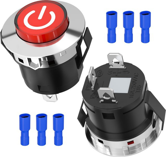 Daiertek Netzschalter, 2-teiliges Set, 12V, Ersatzteil für Kinder Auto Spielzeug Zubehör - Bild 1