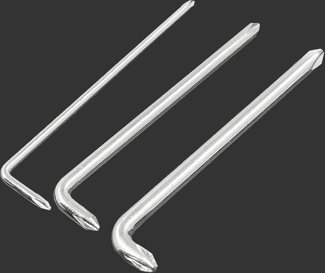 L-Typ Schraubendreher Set mit Doppelkopf und Ellenbogen-Biegung für schmale Räume, PH0 PH1 PH2, Silber - Bild 1