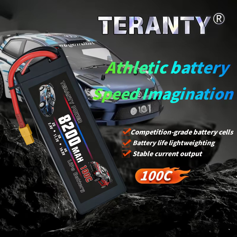 TERANTY 4S LiPo-Akku 14,8V/15,2V 8200mAh 45-150C mit XT60-Stecker in Schwarz für RC-Auto, Truck und Truggy - Bild 2