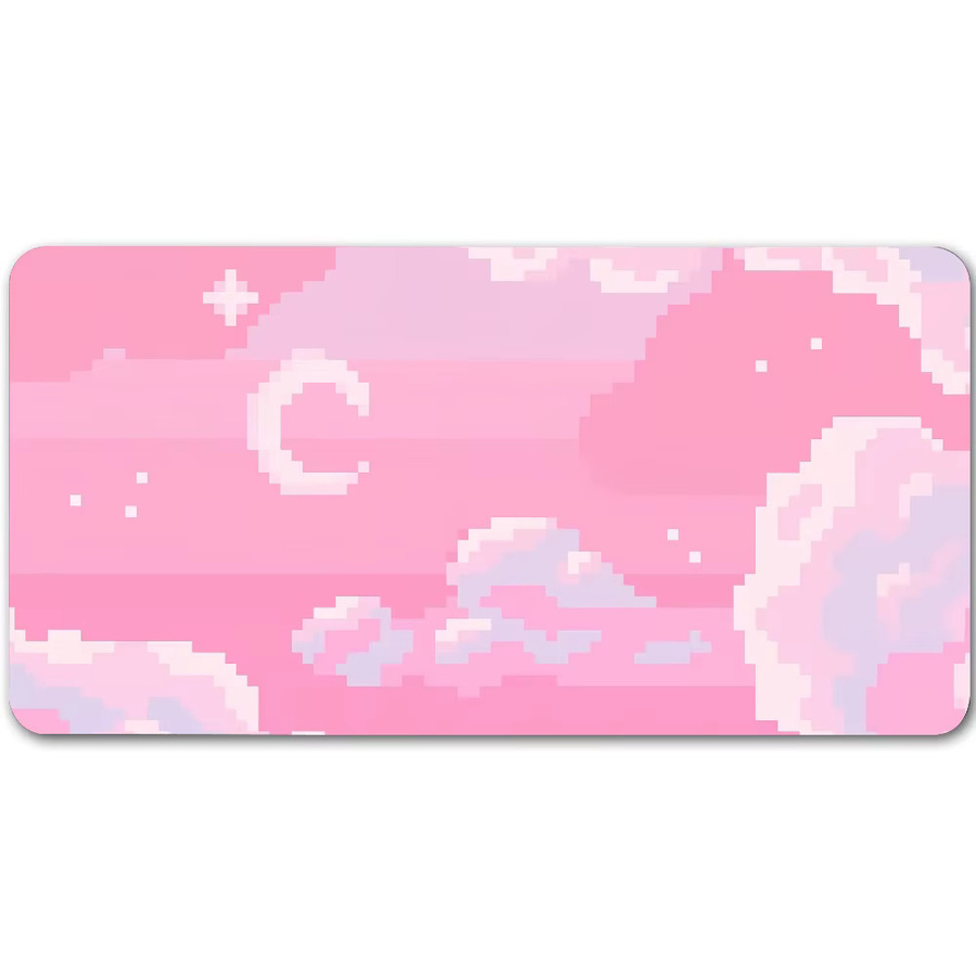 Art Dreamy Pastel Clouds Mauspad in Pink und Multicolour, rutschfeste Gamer-Schreibtischunterlage für Laptop und Büro - Bild 5
