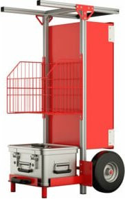 Munk SafeCaddy Mobile Brandmeldeanlage aus Aluminium in Rot ohne Beladung - Bild 1