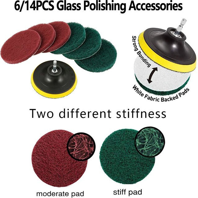 Hands DIY Power Scrub Reinigungsset mit weichen Scheuerschwämmen und Bohrkissen in Multicolor für Wannen, Glas, Stein und Fliesen - Bild 1