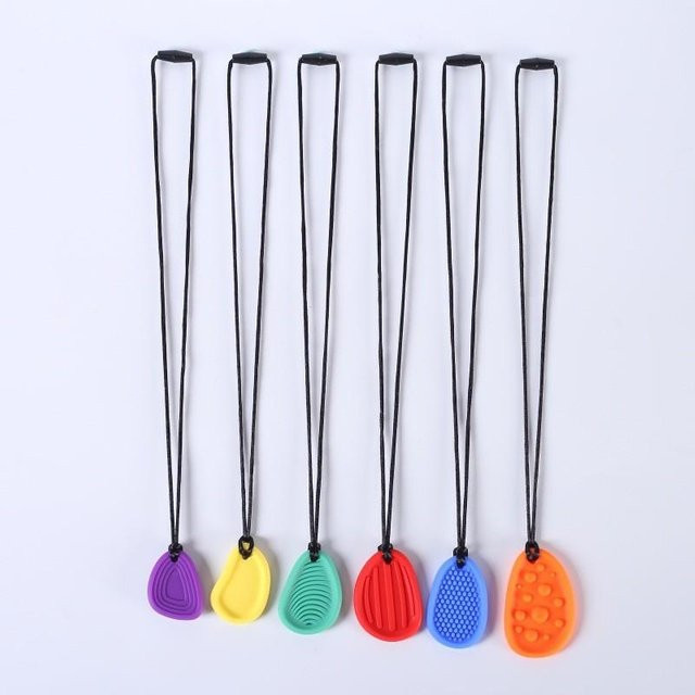 Wucifang Bags Baby Silikon Beißring als Kaukette für Kinder, bunt, BPA-frei, ideal für Mundmotorik-Therapie bei Autismus und ADHS - Bild 1