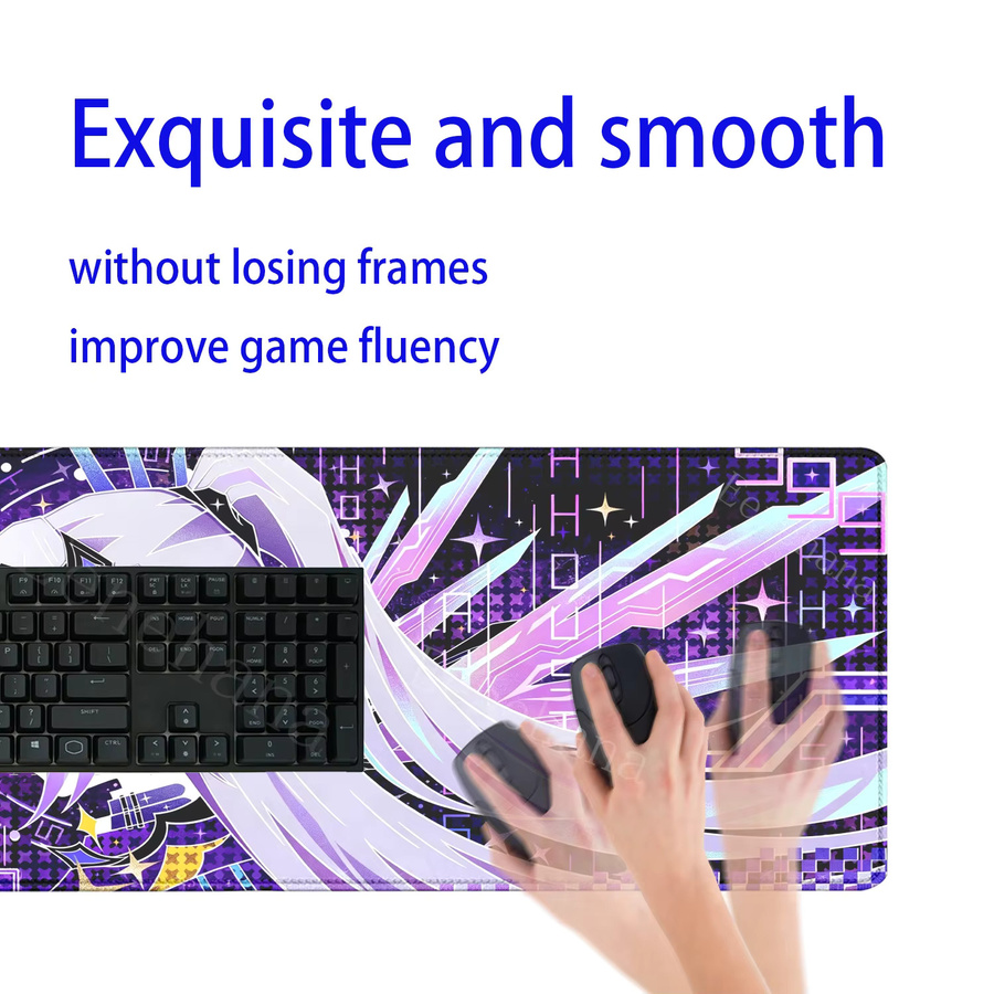 Eenehana XXL Mausmatte Honkai Star Rail Silver Wolf Anime Design Rutschfeste Schreibtischunterlage für PC Gaming, Multicolour - Bild 3