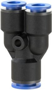 Riegler Y-Steckverbindung Blaue Serie reduzierend für Schlauch Durchmesser 1x8/2x4 mm in Blau und Schwarz - Bild 1