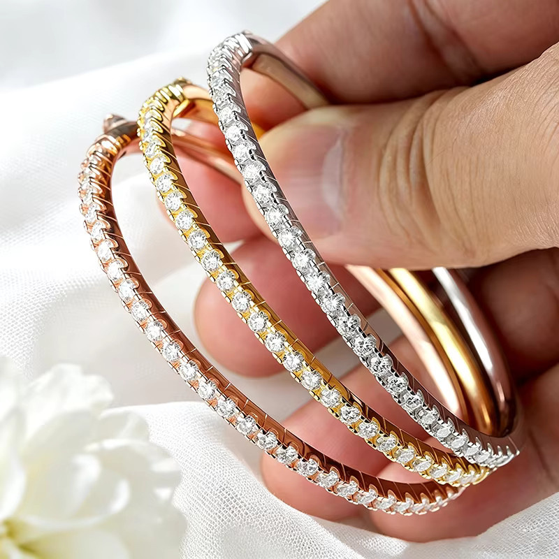 Smyoue Armreifen, 925 Silber, Moissanit, Damen - Bild 1