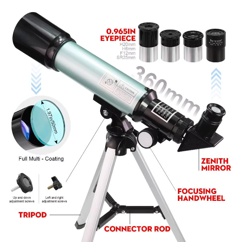 Datyson Astronomisches Teleskop, Refraktor, Weltraum, Bunt / Mehrfarbig - Bild 5