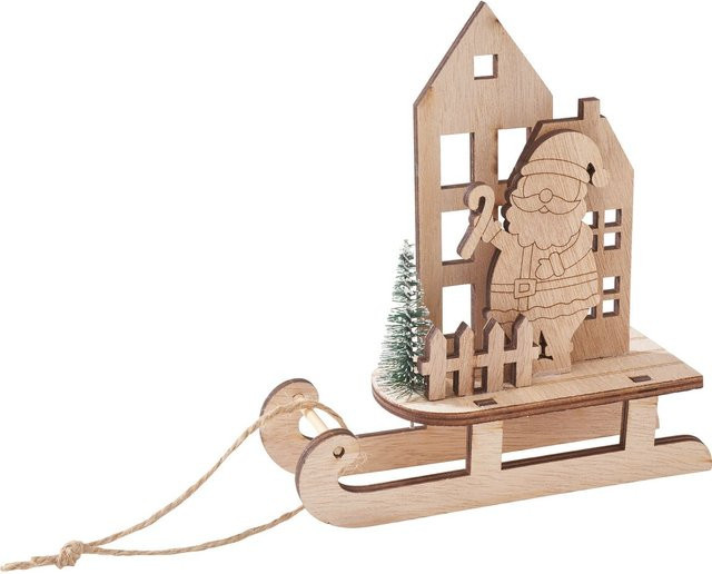 VBS Holz-Steckmotiv Santas Schlitten für Weihnachten in Beige, H x B x T: 15,5 x 10,0 x 5,5 cm - Bild 1