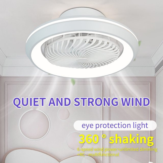 Ludengchaoshi Intelligenter 360-Grad Moving-Head-Deckenventilator mit integrierter Leuchte in Weiß - Bild 1