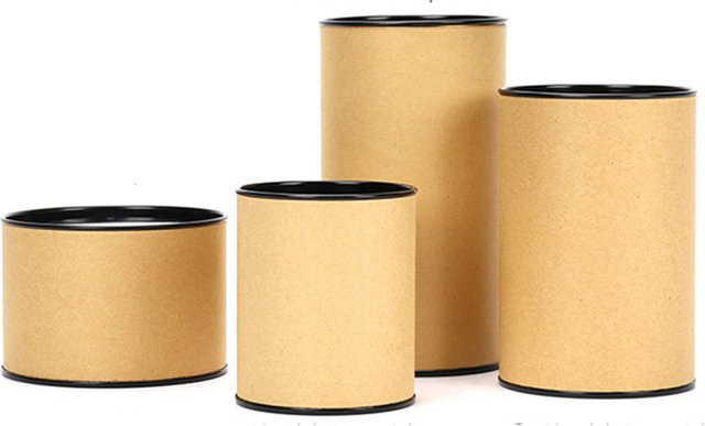 Star Packaging Eco Friendly Kaffee und Tee Verpackung aus Kraftpapier als runder Zylinder in Schwarz und Braun mit individuellem Logo-Druck - Bild 1