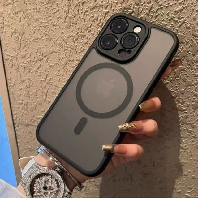Ricestate Magnetische Hülle für iPhone 11 bis iPhone 17 Pro Max, Mattiert und Transluzent, Kompatibel mit MagSafe, Schwarz oder Transparent - Bild 1