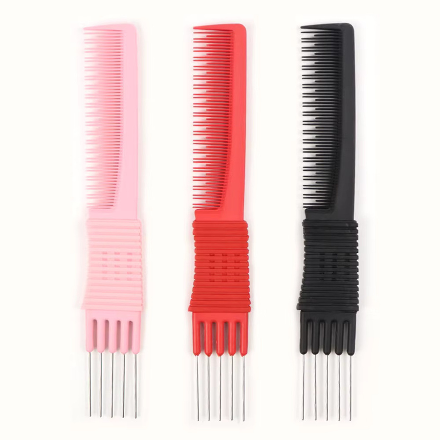 Antistatischer Kohlenstoffkamm mit 5 Stahlschwänzen, Unisex - Bild 3