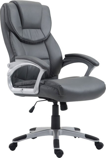 TPFLiving Bürostuhl Texum 2 in Grau aus Kunstleder mit Armlehnen und Rollen, B/T/H: 51 x 65 x 120 cm - Bild 1