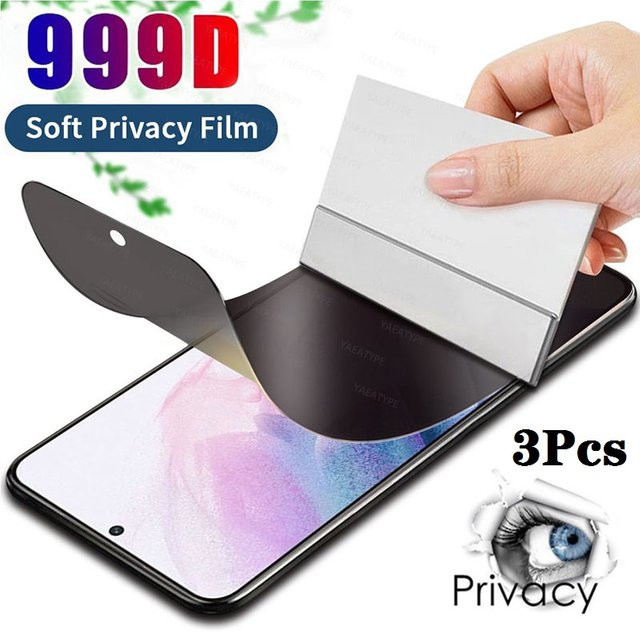 3er-Pack Privatsphäre Hydrogel Displayschutzfolie für Samsung Galaxy A12 A34 A50 A51 A52 A52S A53 A54 mit Fingerabdruck-Kompatibilität - Bild 1