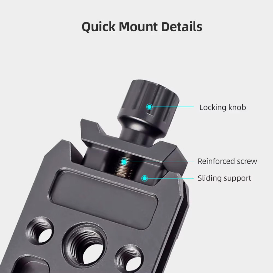 DJI QR-Plattenklemme aus Aluminiumlegierung mit Arca-Schlitz und 1/2-Zoll-Schraubloch für RS2, RSC2 und RS3 - Bild 3