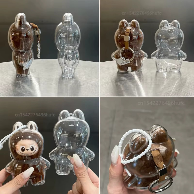 hairun LABUBU Mini Protector Fall Schutz Abdeckung Puppe Lagerung Box, Zubehör, Klar, Braun, Kunststoff - Bild 2