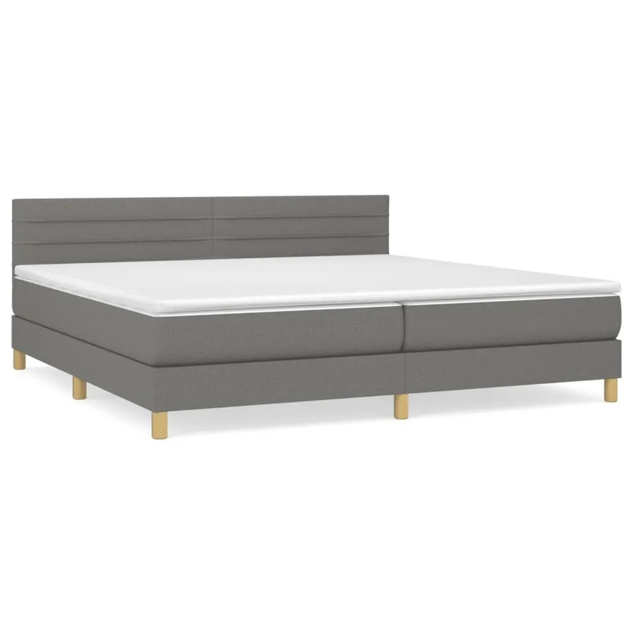 vidaXL Boxspringbett mit Matratze Hybrid Dunkelgrau B/T: 200 x 200 cm, Höhe: 203 cm - Bild 2