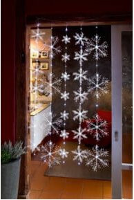 Hellum LED-Schneeflocken-Vorhang in Weiß mit 75 warmweißen LEDs, Höhe: 1,5 m - Bild 1