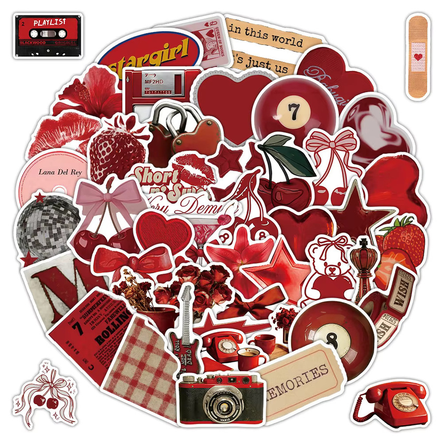 Rspctou Vintage Y2K Cherry Girl Graffiti-Aufkleber, 10-teiliges Set - Bild 3