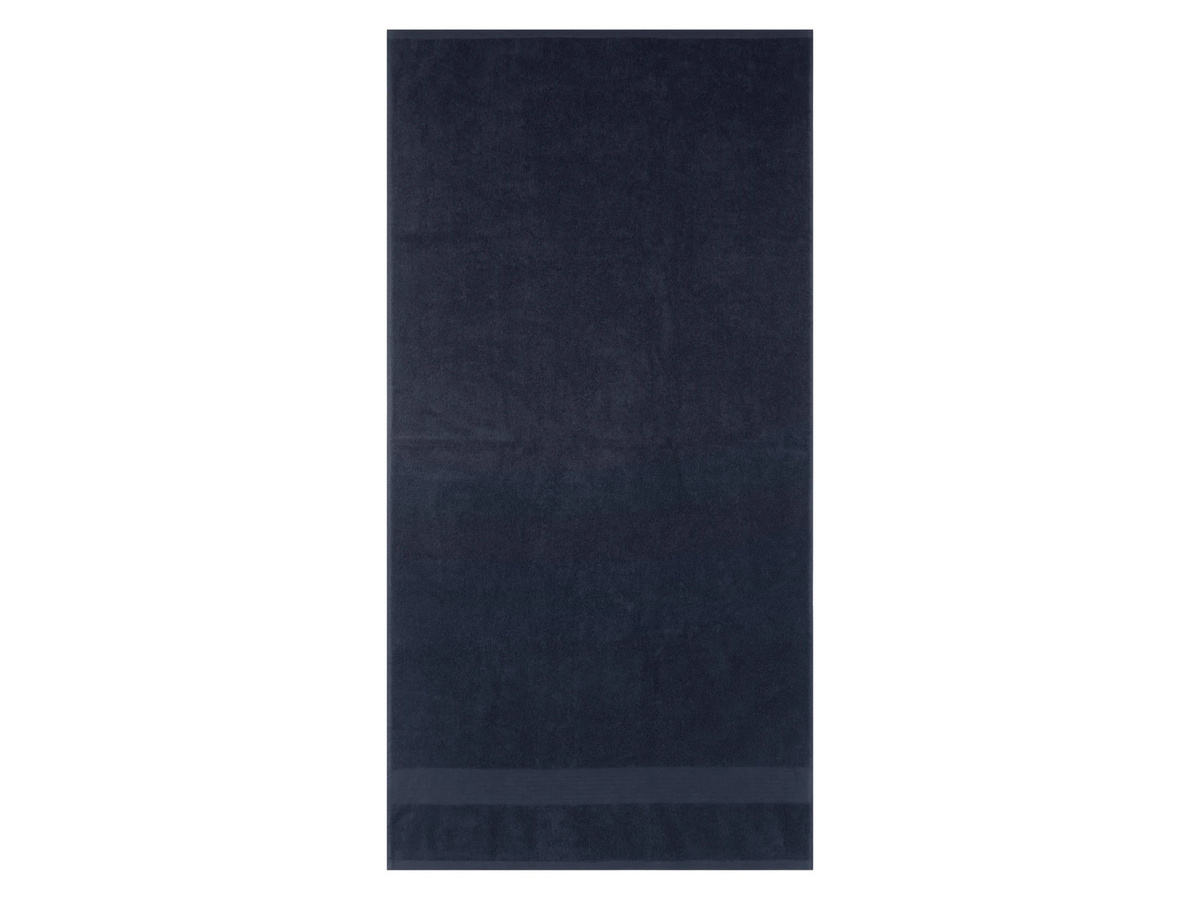 LIVARNO Frottier-Duschtuch aus Baumwolle in Blau mit Bordüre, Breite: 70 cm, Höhe: 140 cm - Bild 2