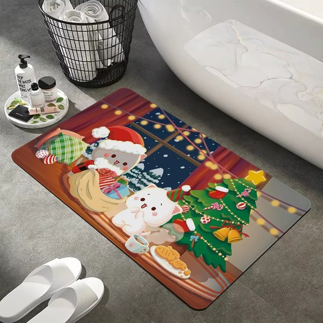 Peach and Goma Badezimmerteppich als rutschfeste Dekoration für Kinderzimmer, Schlafzimmer und Wohnzimmer - Bild 1