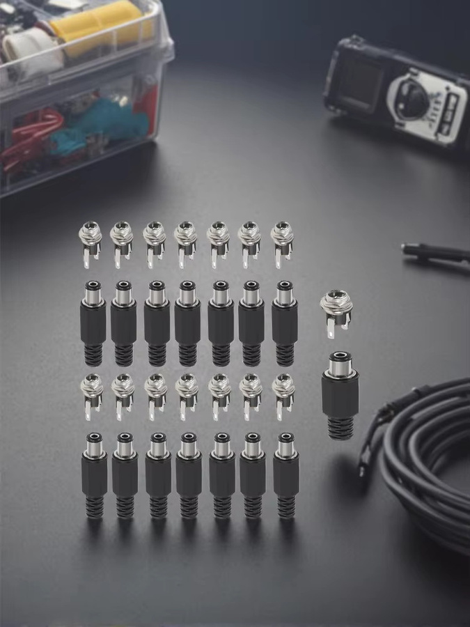 AOKIN 30 Stück DC-Stromstecker-Adapter, weibliche Panelmontage-Steckverbinder 5,5 mm x 2,1 mm, 3-polig, Schwarz - Bild 6