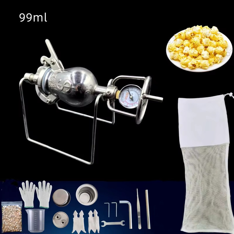 YunlinLi Mini-Popcornmaschine aus 304 Edelstahl mit Handkurbel in Silber - Bild 1
