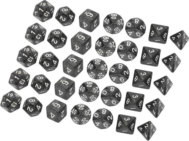 CosyHome Würfelset, 35-teiliges Set, Weiß, Schwarz, Kunststoff - Bild 1