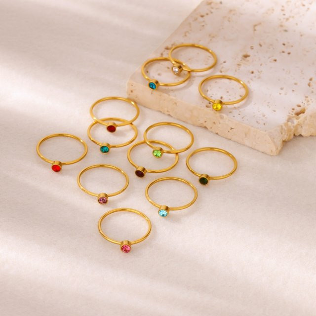 CARLIDANA Ring Edelstahl, Gold, Zirkonia - Bild 1