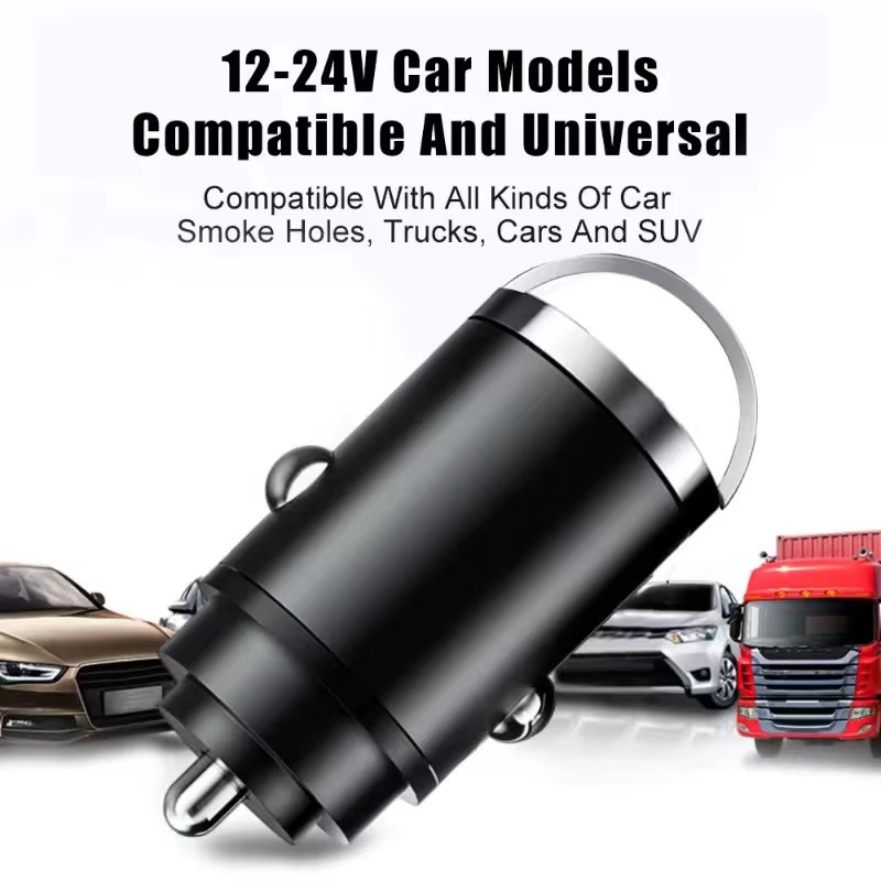 100 W Pull Ring Auto Ladegerät mit PD und QC 3.0 Schnellladefunktion, USB Typ C Mini Adapter für iPhone 15, Xiaomi, Samsung und Huawei, Schwarz - Bild 4