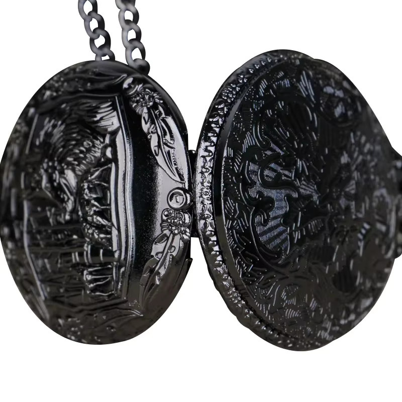 Wecin Taschenuhr Quarz, Messing, Bronze, Wolf, Unisex - Bild 3