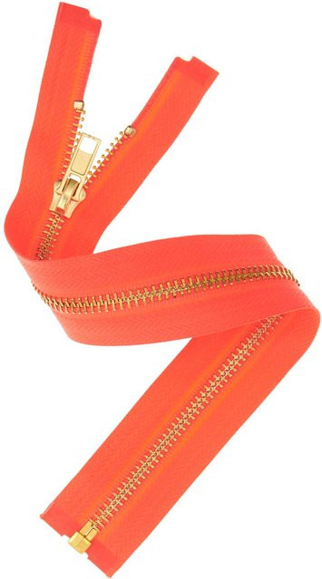 Rico Design Metall Reißverschluss 5mm in Gold und Orange, Länge: 22 cm - Bild 1