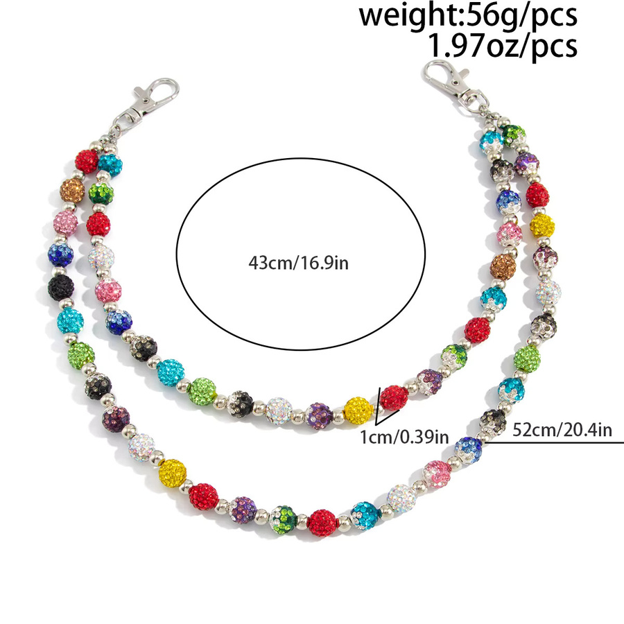 PuRui Taille Kette, Acryl, Bunt, Perle, Kristall, Unisex - Bild 2