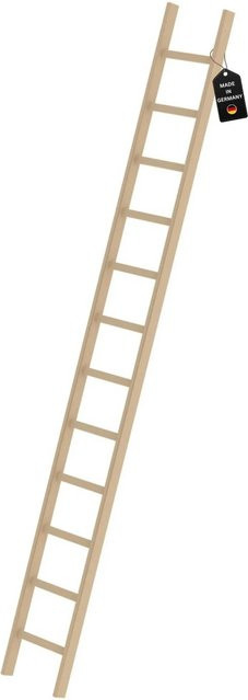 PROREGAL Sprossen-Anlegeleiter aus Holz in Braun mit 12 Sprossen ohne Traverse - Bild 1