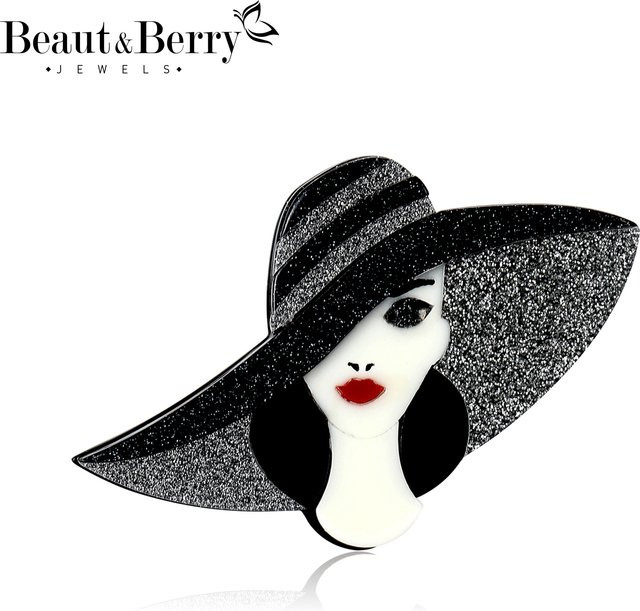 Beaut&Berry Brosche, Acryl, Schwarz, Damen - Bild 1