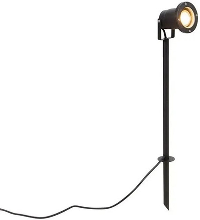 QAZQA Spike Spot Gartenstrahler Schwarz aus Edelstahl mit GU10 Fassung, IP44, Höhe: 40 cm