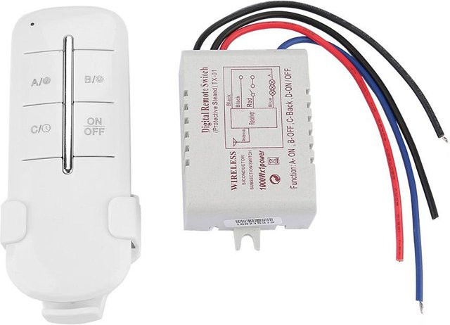 ONOFF AC180240V Drahtloser RF Funk-Empfänger für Lampen und Licht mit Fernbedienung 1-Wege 1000W - Bild 1