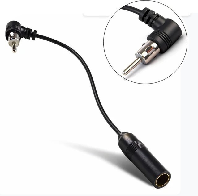 QXNY Stereo-Audio-Radioantennenadapter AM/FM Radioantennenverlängerung Universal-Winkelantenne Stecker-Buchse-Kabel in Schwarz - Bild 1