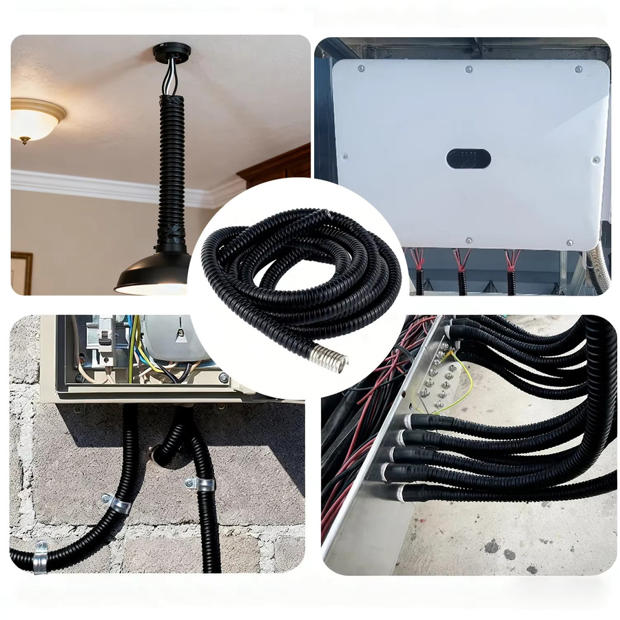 Flexibles Stahl-Leitungsrohr mit PVC-Beschichtung für den Kabelschutz im Freien, Schwarz, Länge: 3 m, Durchmesser: 4–20 mm - Bild 5