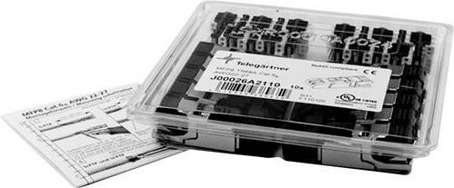 Telegärtner RJ45 Stecker CAT 6A geschirmt, gerade, 8P8C, Farbe: Silber, 10 Stück - Bild 1