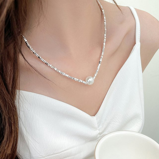 MISSNICE Halskette Silber, Perle, Damen - Bild 1