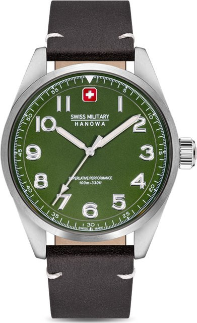 Swiss Military Hanowa Herrenuhr, Quarz, Edelstahl, 42 mm, Leder, Blau, 10 ATM - Bild 1