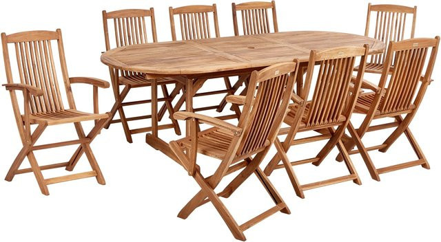 Beliani Gartentisch Set MAUI II in hellem Holzfarbton Braun - Bild 1